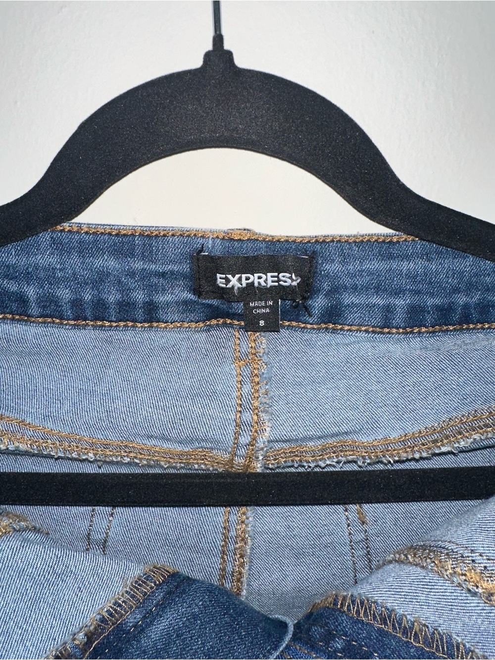 Express Women's Dark Blue Flare Jeans - Picture 8 of 9